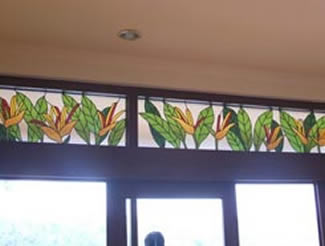 stained glass in villa heliconia